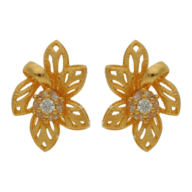 Trending Floral Pattern Gold Stud